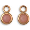guld charms med pink opal til creoler