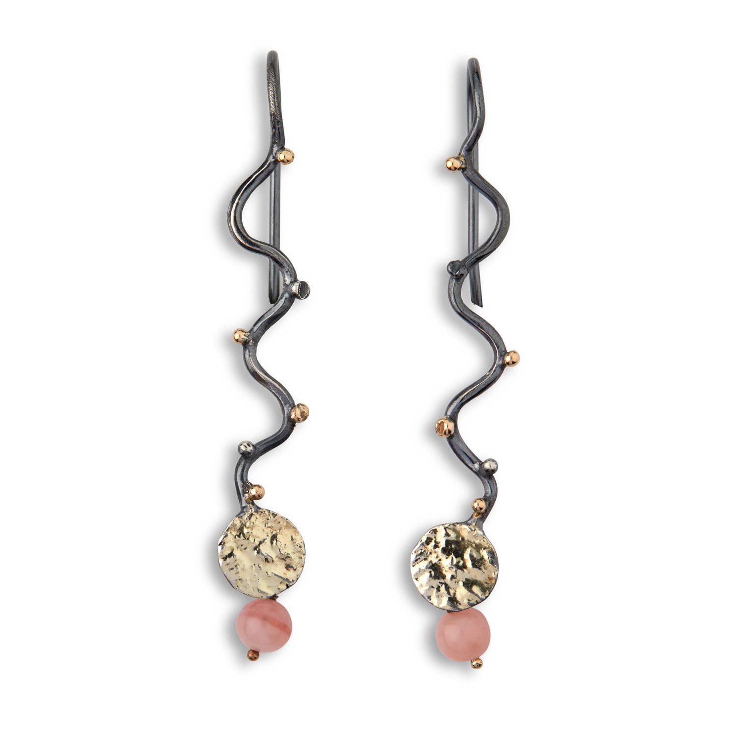 Grace Coin Pink Opal Ohrringe