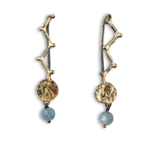 Golden Grace Coin Aqua Ohrringe