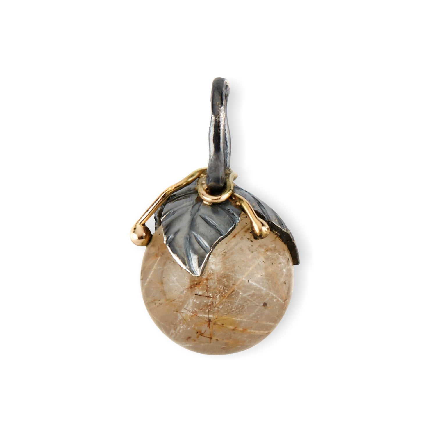 Urban Blatt Tropfen Gold Rutile Anhänger (S)